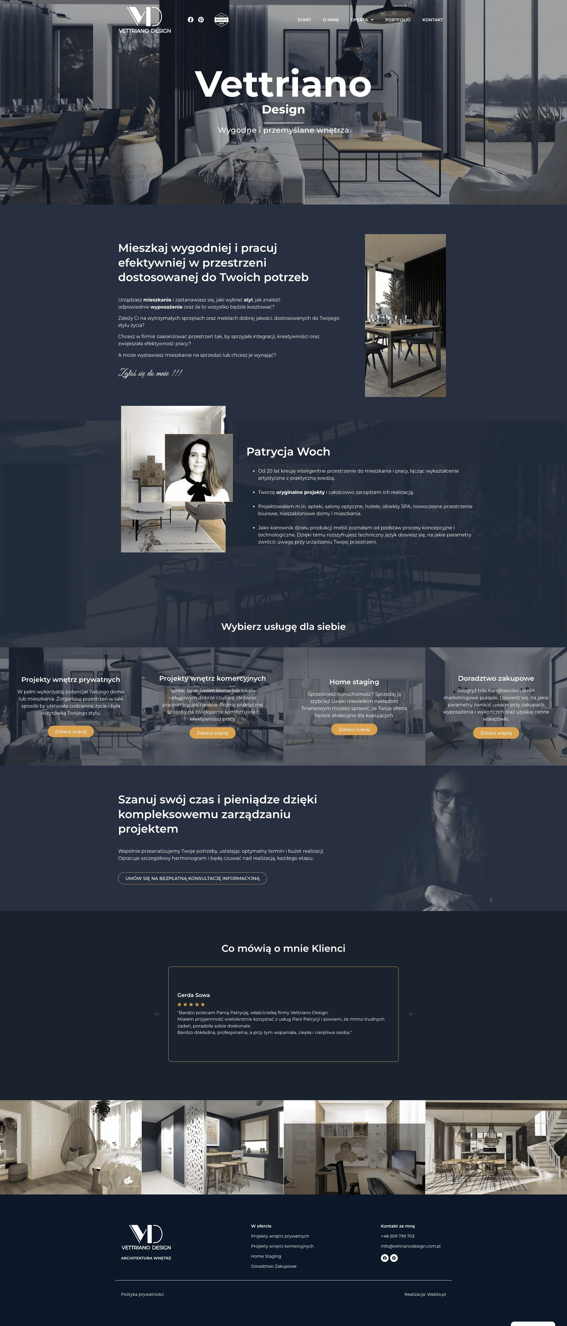 Vettrianodesign.pl hjemmeside