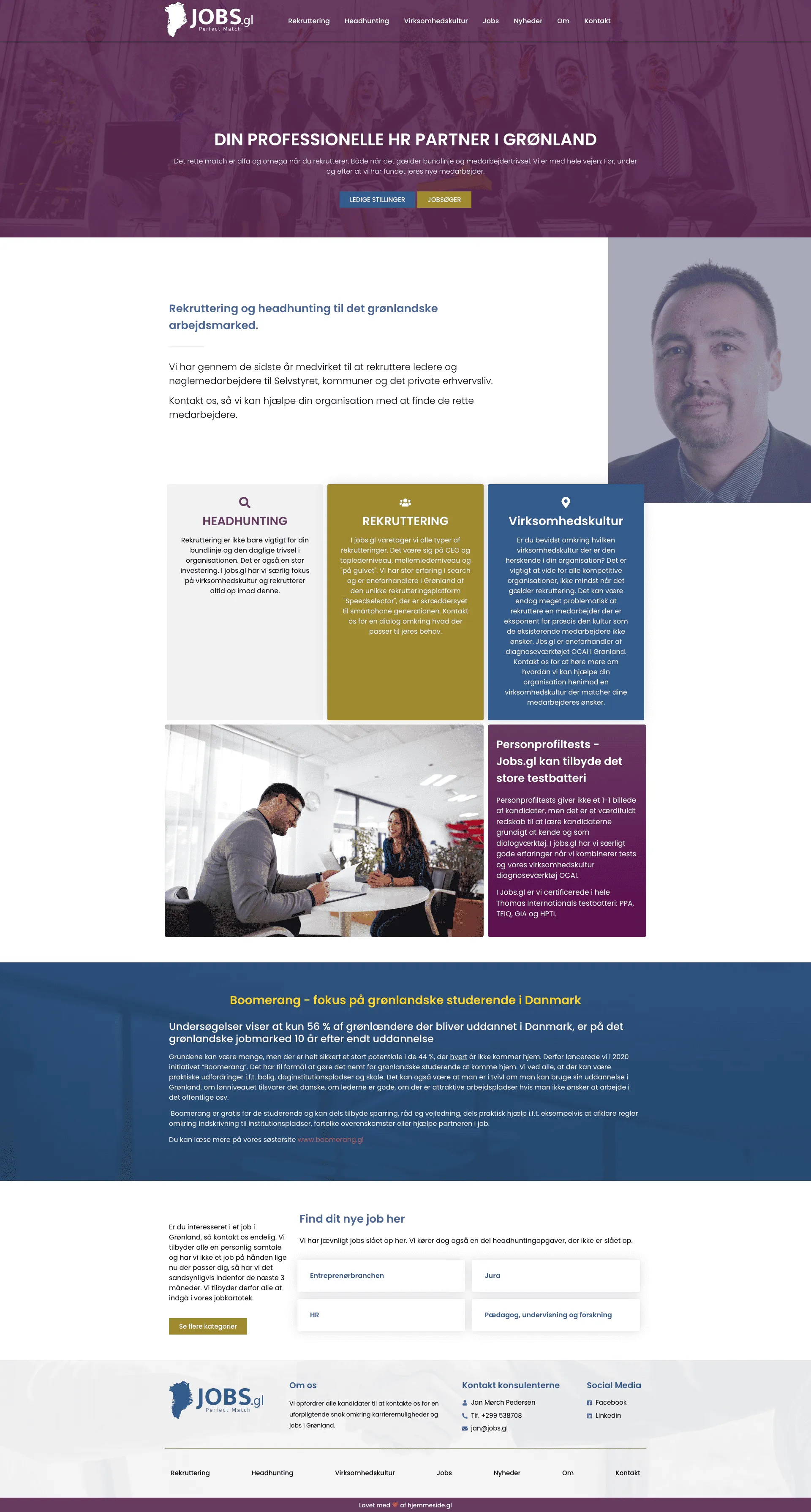 Jobs.gl hjemmeside