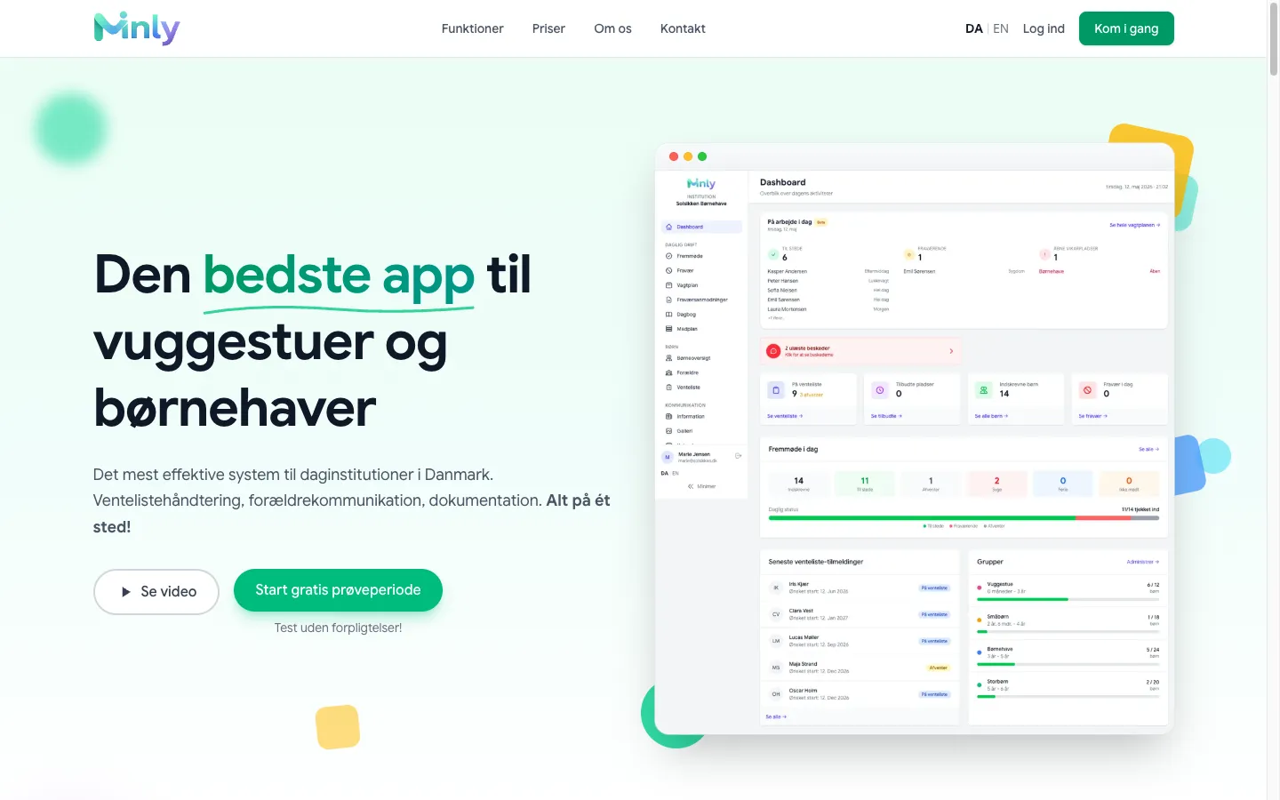 Minly.dk hjemmeside